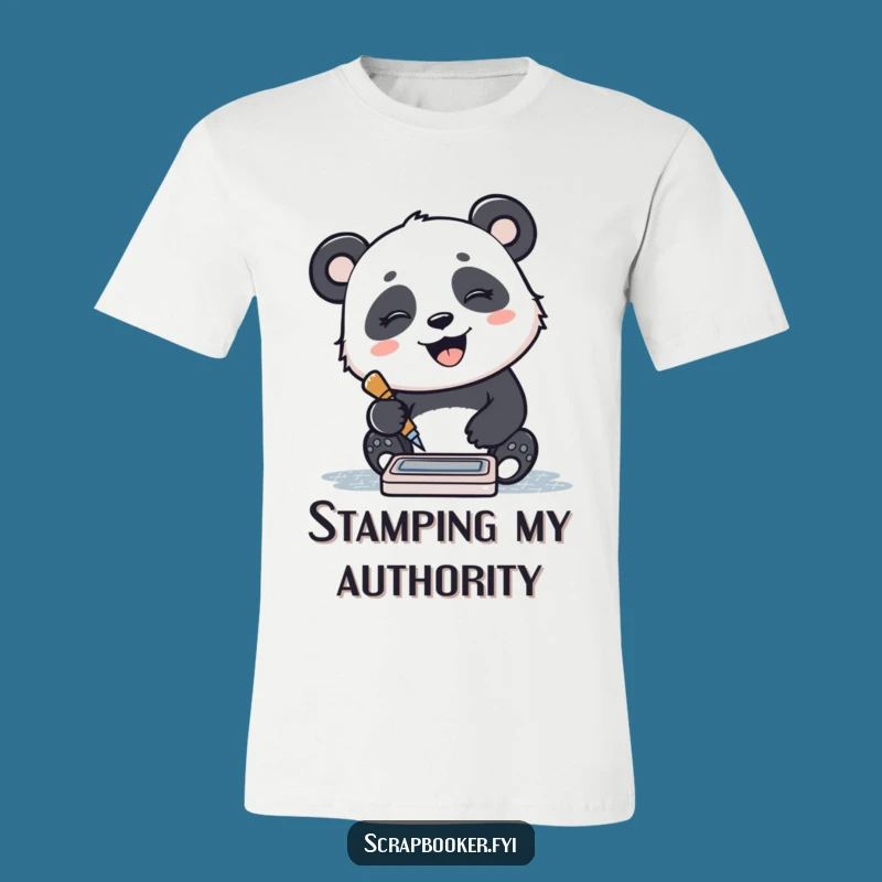 Funny Panda Ink Pad Tee - Giggling Panda Pattern T-Shirt, Hilarious Joyful Gift