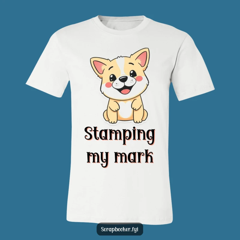 Funny Dog Stamp T-Shirt: Smiling Dog Artist, Cute Pet Apparel, Perfect Funny Gift