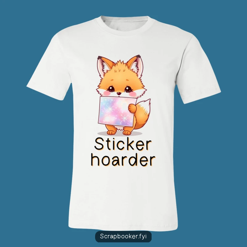 Funny Fox Cub T-Shirt: Sparkly Stickers & Joy, Adorable Kids Apparel Gift
