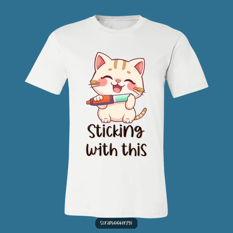 Funny Cat Glue Stick T-Shirt: Wear Your Crafting Joy with This Hilarious Tee