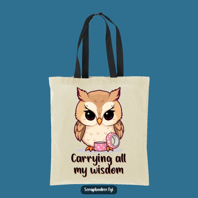 Funny Owl Tape Tote Bag: Carry Your Essentials with Curious Charm!