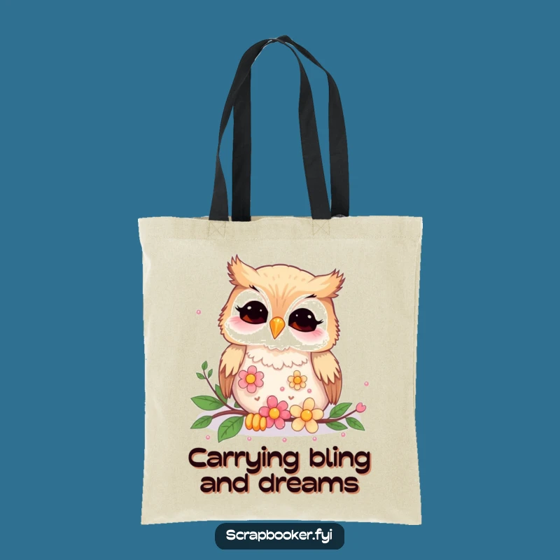 Funny Giggling Owl Sequins Tote Bag - Chic & Hilarious Crafting Accessory