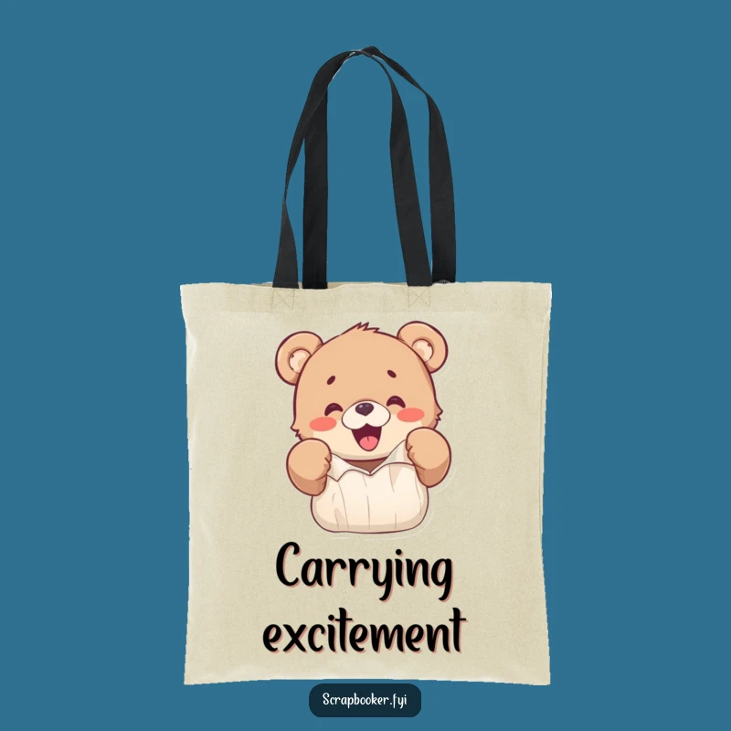 Funny Bear Cub Tote Bag: Ripping Paper Fun, Adorable Kids Accessory Gift