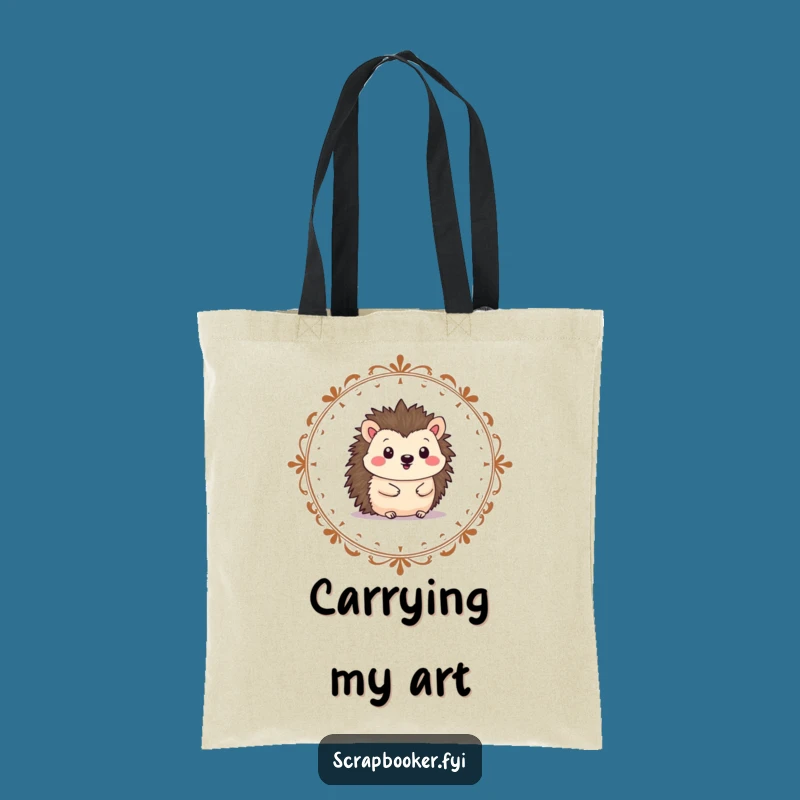 Funny Hedgehog Artist Tote Bag - Carry Your Creations in Style