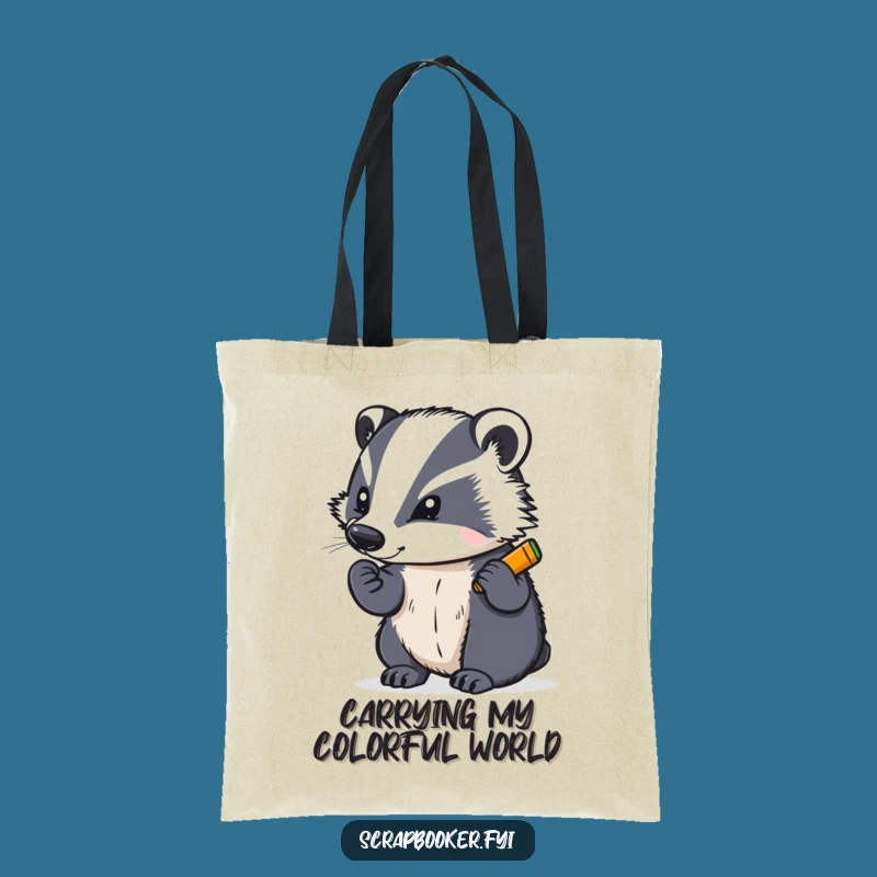 Funny Badger Artist Tote Bag: Carry Your Supplies with Boldness