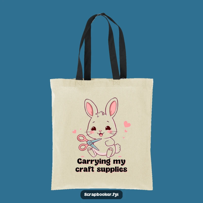 Funny Bunny Crafting Tote Bag: Carry Your Supplies with Whimsical Charm!