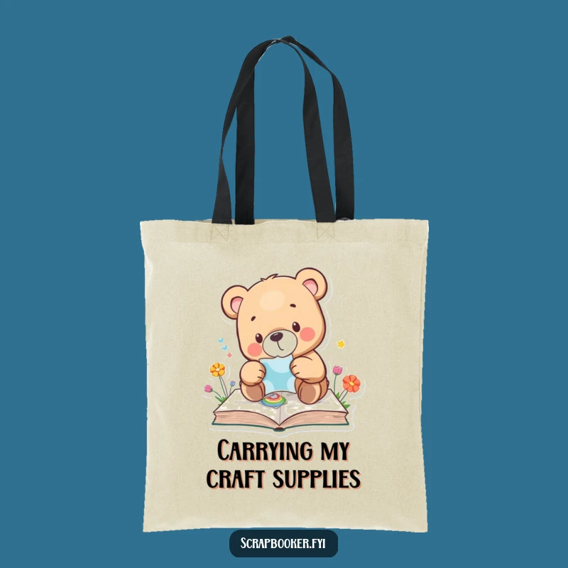 Funny Bear Tote Bag: Crafting Companion, Perfect Gift for DIY Enthusiasts!