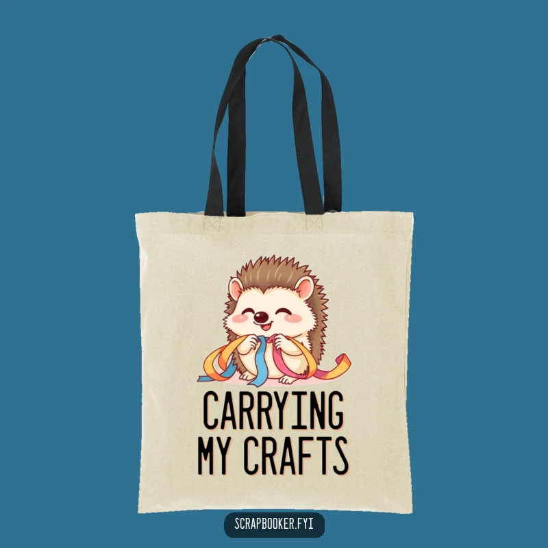 Funny Hedgehog Craft Tote Bag A Charming Gift for Hobbyists on the Go