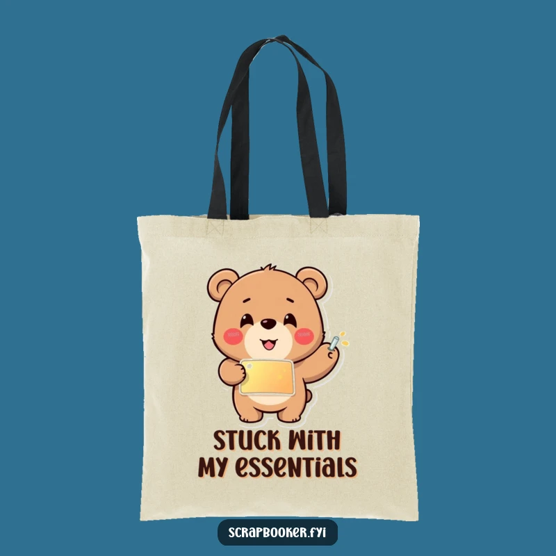 Funny Bear Sticker Tote Bag: Carry Your Supplies with Whimsical Style