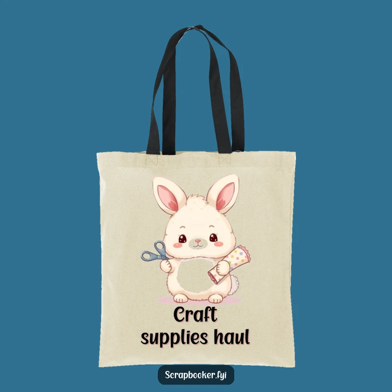 Funny Bunny Craft Tote Bag: Carry Your Supplies with Sass