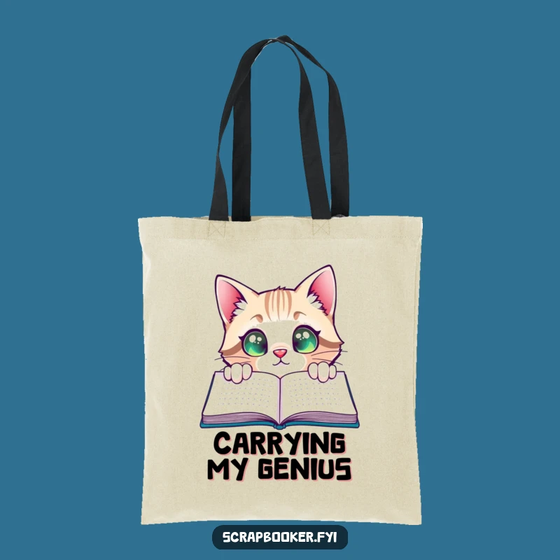 Funny Cat Tote Bag: Book Completion Satisfaction - Stylish Book Lover Gift