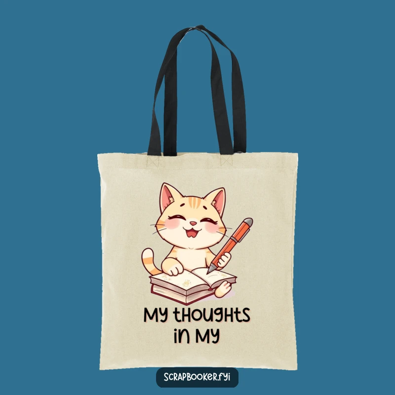 Funny Cat Writer Tote Bag - Carry Your Stories in Style
