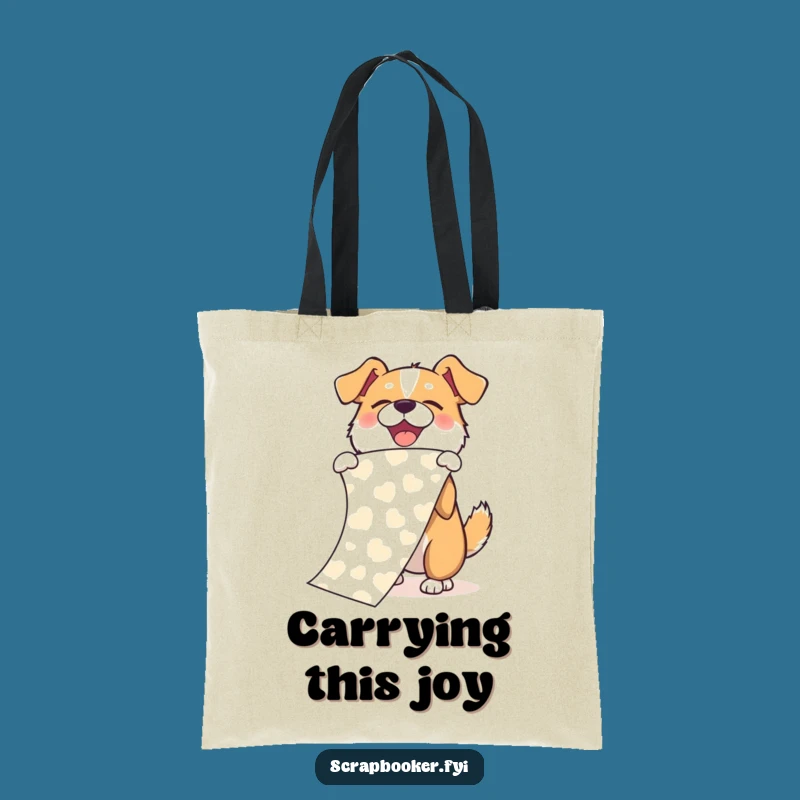 Funny Dog Paper Unfurling Tote Bag: Joyful Carry-All, Perfect Gift