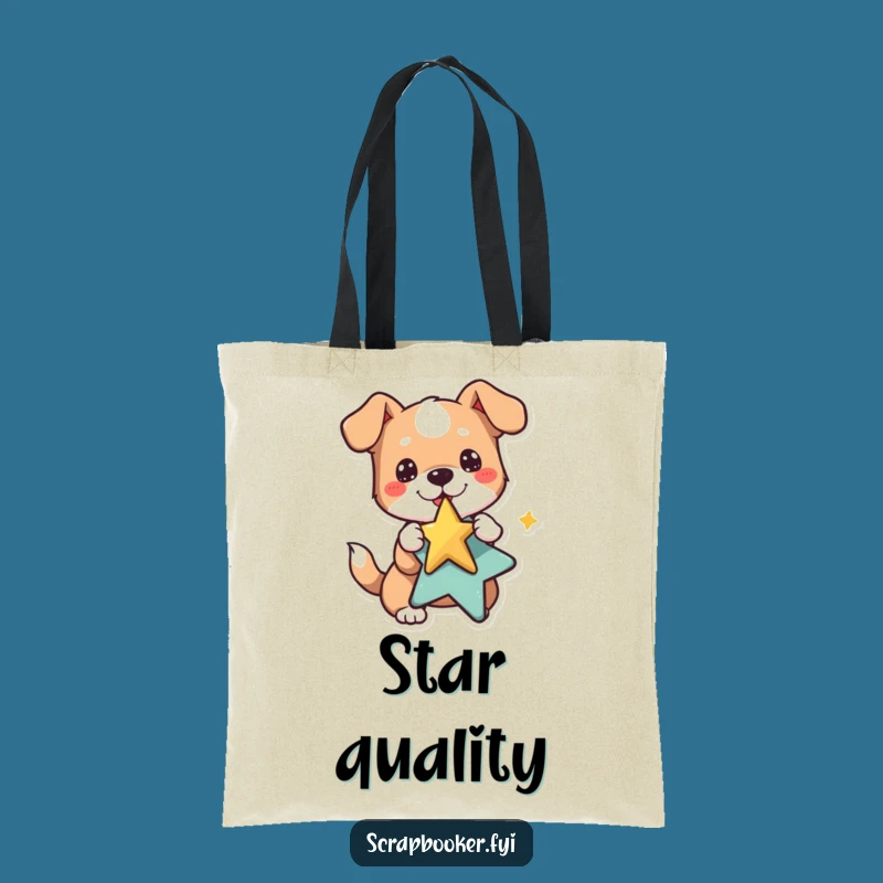 Funny Dog Tote Bag: Playful Star Sticker - Carry Your Sunshine