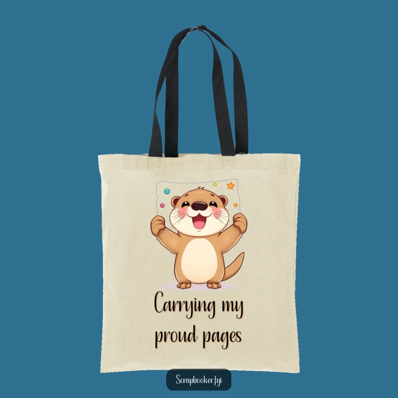 Funny Otter Art Page Tote Bag: Carry Your Masterpieces