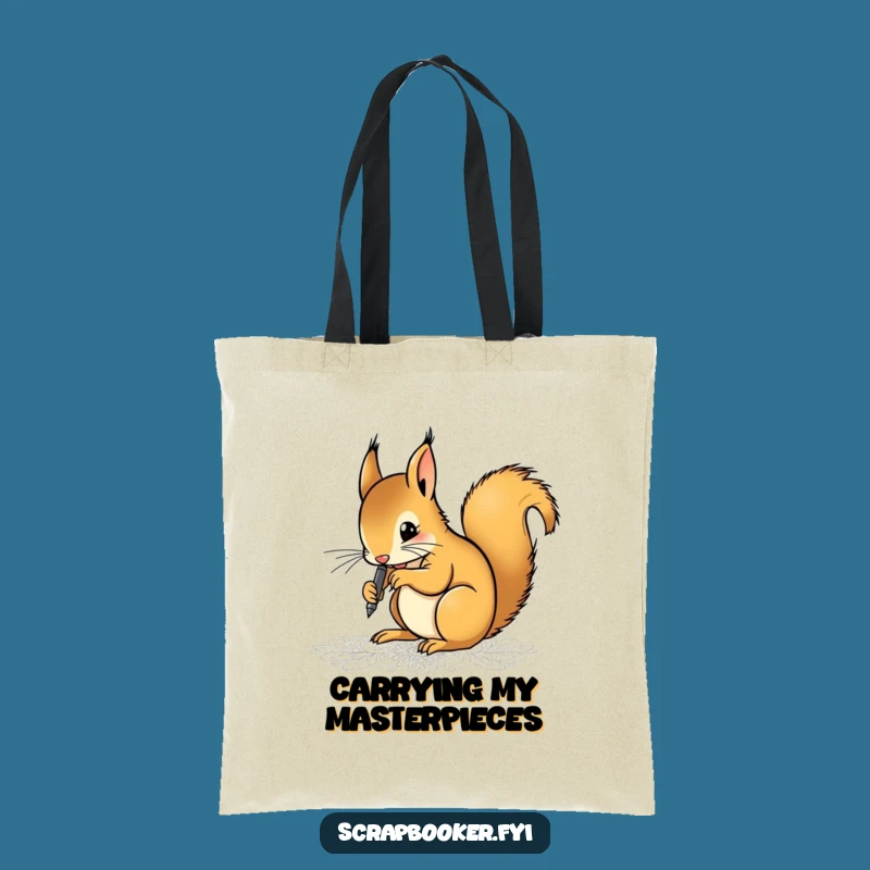 Funny Squirrel Art Tote Bag: Determined Artist Squirrel, Perfect Carry-All Gift