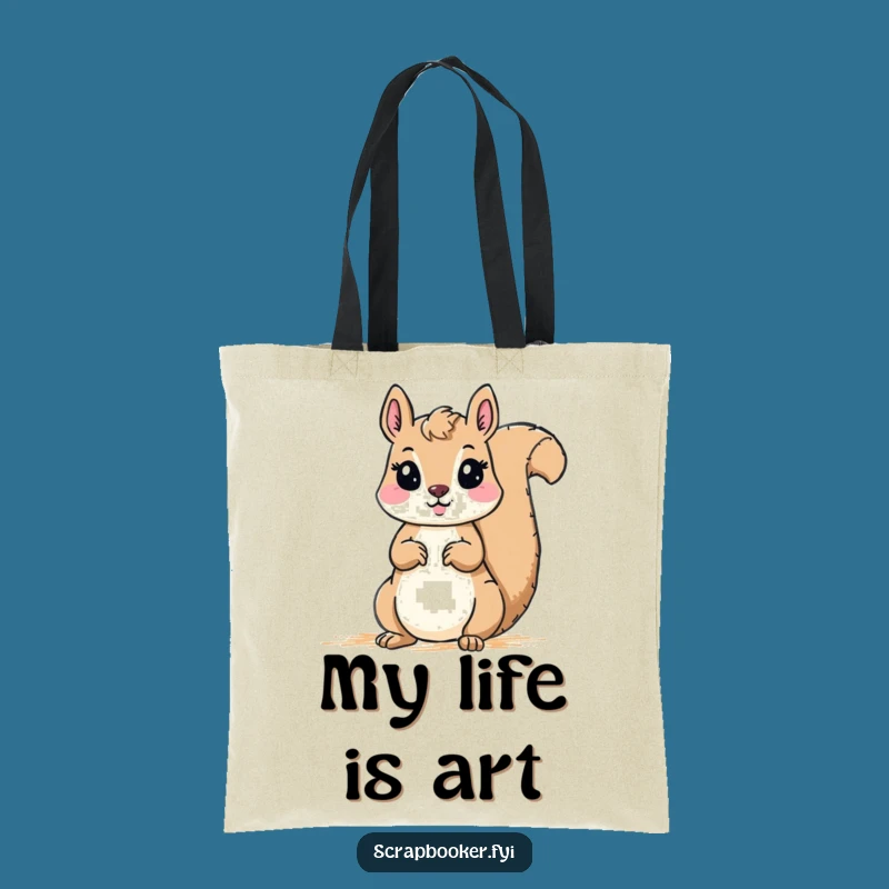 Funny Squirrel Artist Tote Bag: Carry Your Supplies with Charm