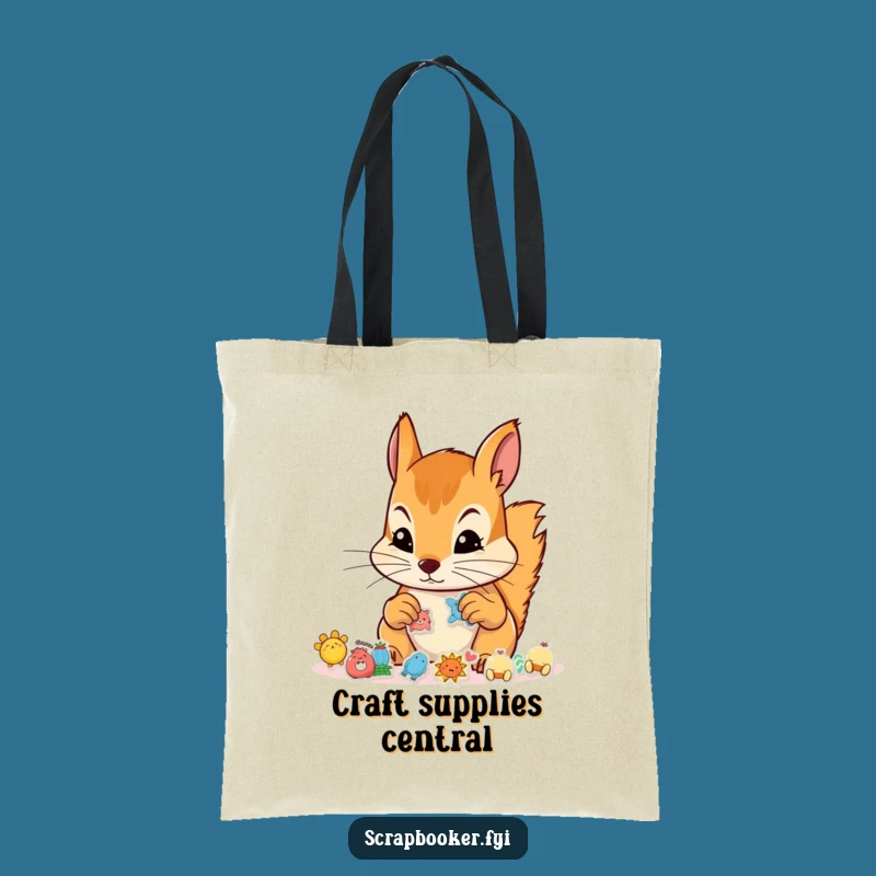 Funny Squirrel Sticker Artist Tote Bag: Carry Your Crafts and Laughs in Style