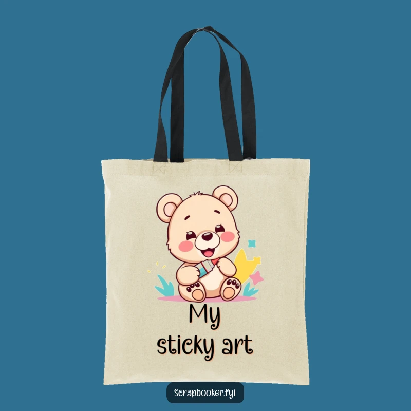 Funny Bear Cub Craft Tote Bag: Carry Your Creations in Style