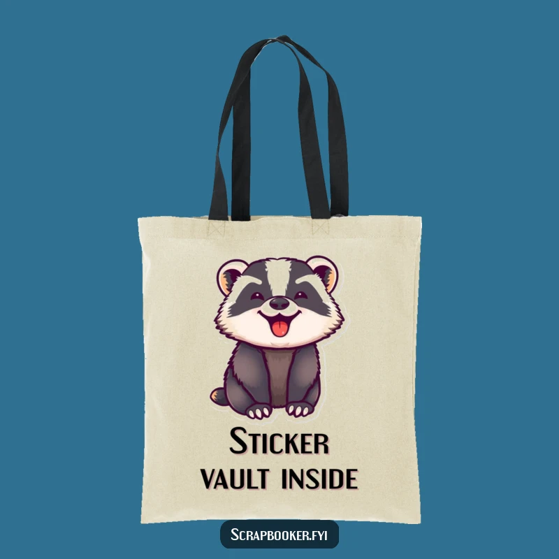 Funny Badger Tote Bag: Joyful Sticker Power for Everyday Errands
